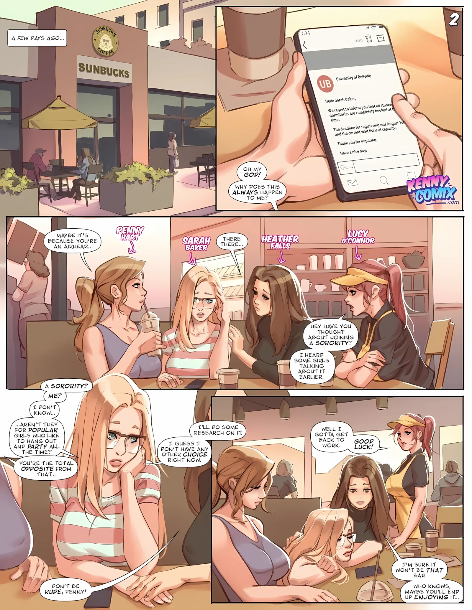 Naughty Sorority- The New Pledge [Kennycomix], 1. Naughty Sorority- The New Pledge (Voidwave), page 3 of 18