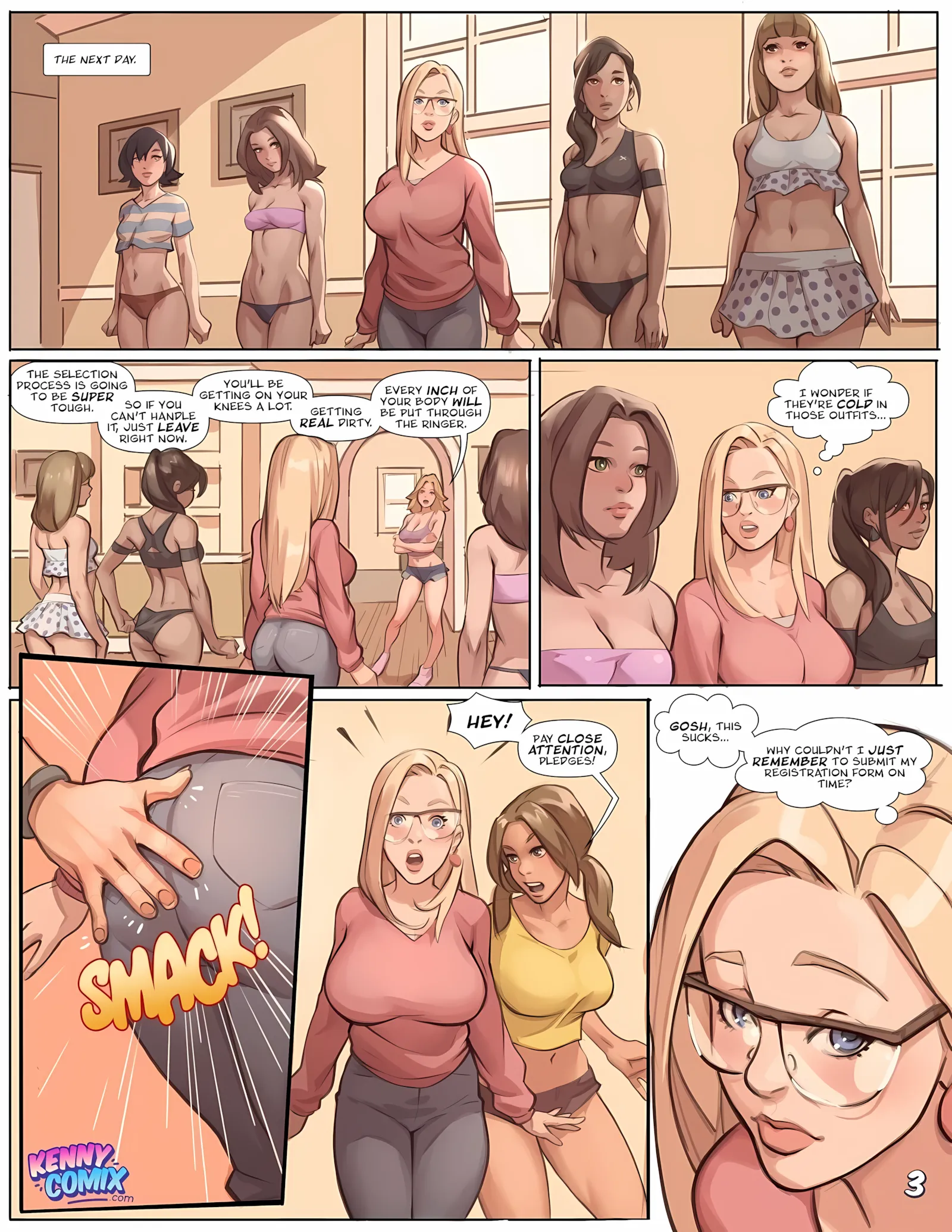 Naughty Sorority- The New Pledge [Kennycomix], 1. Naughty Sorority- The New Pledge (Voidwave), page 4 of 18