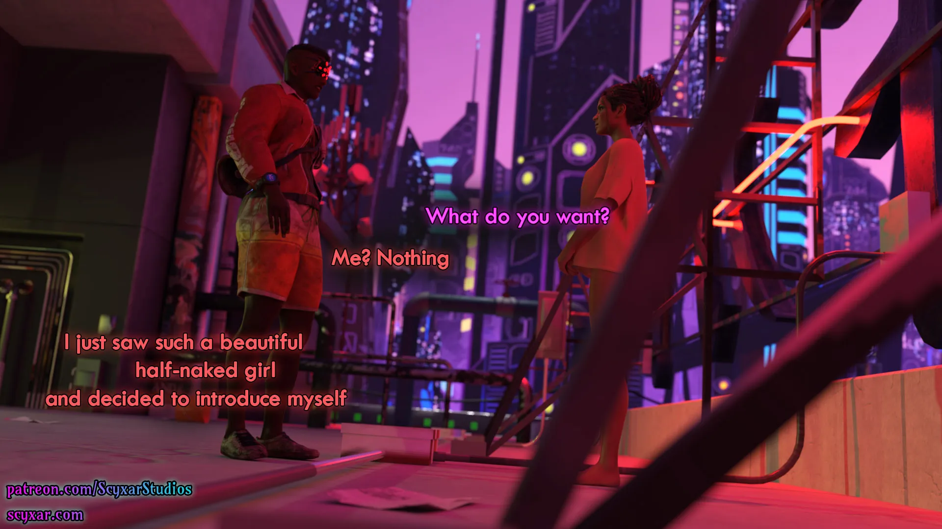 Once You Go Black, You Never Go Back (Cyberpunk), 6 . Once You Go Black, You Never Go Back - Chapter 6 [Scyxar Studios], page 32 of 71