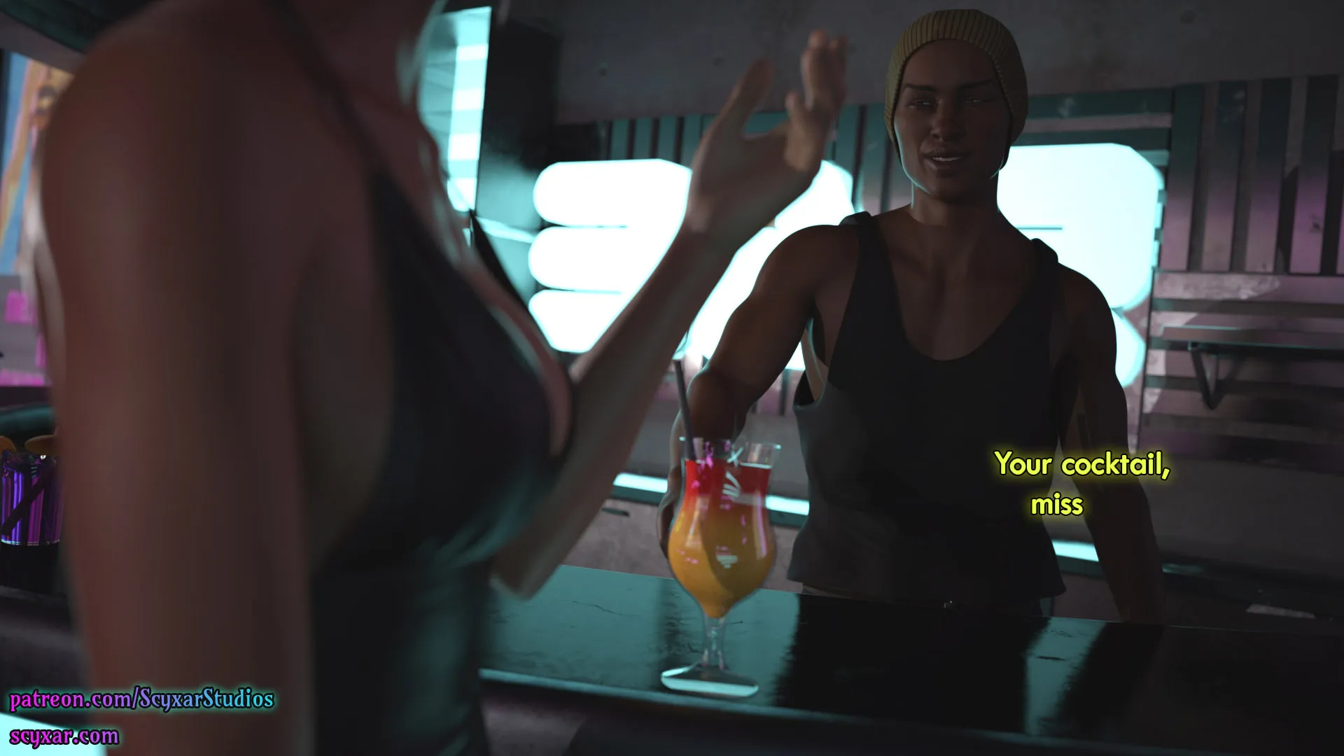 Once You Go Black, You Never Go Back (Cyberpunk), 5 . Once You Go Black, You Never Go Back - Chapter 5 [Scyxar Studios], page 32 of 75