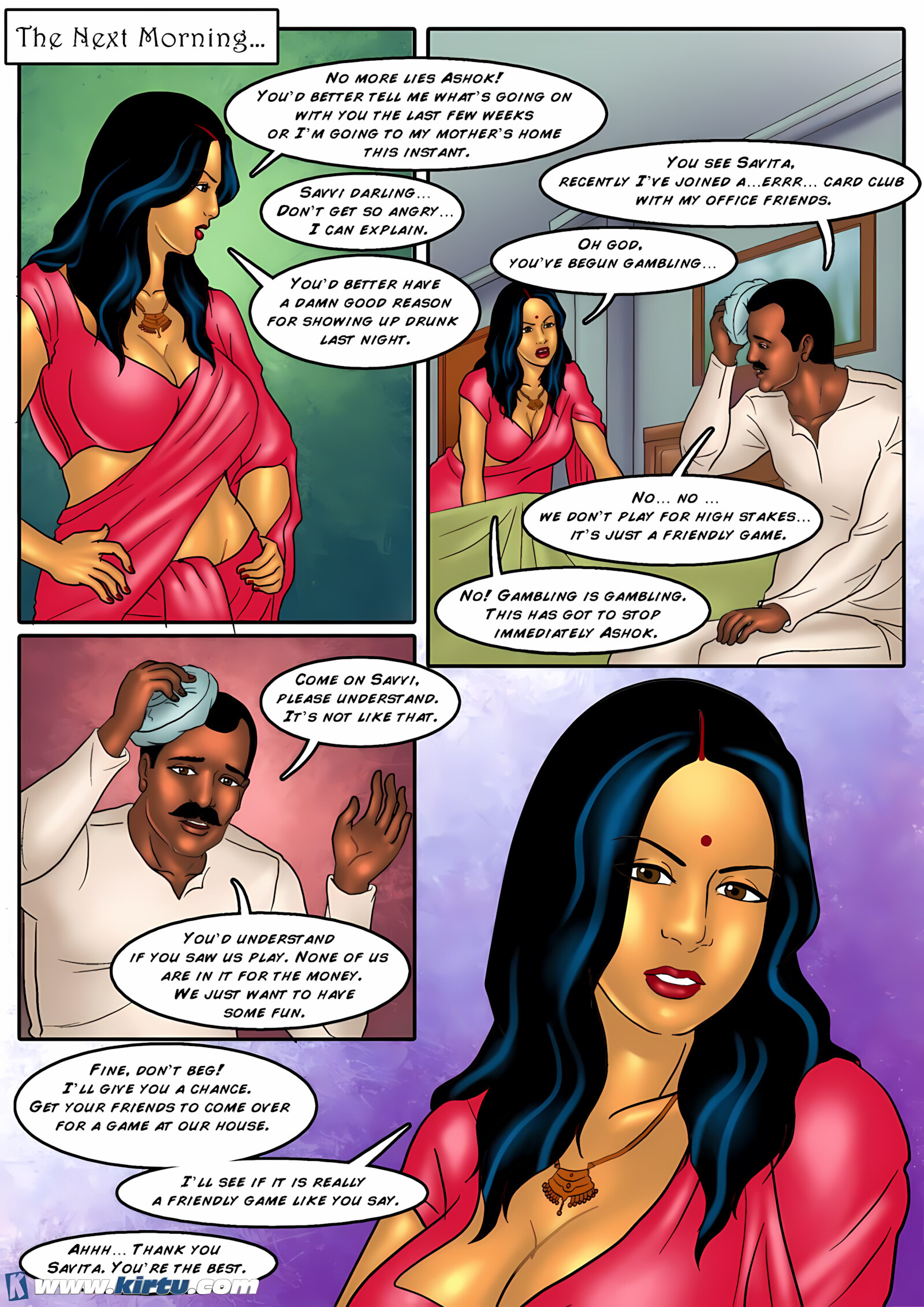 Savita Bhabhi 31-40 [Kirtu], Savita Bhabhi 36 - Ashok's Card Game, page 4 of 31