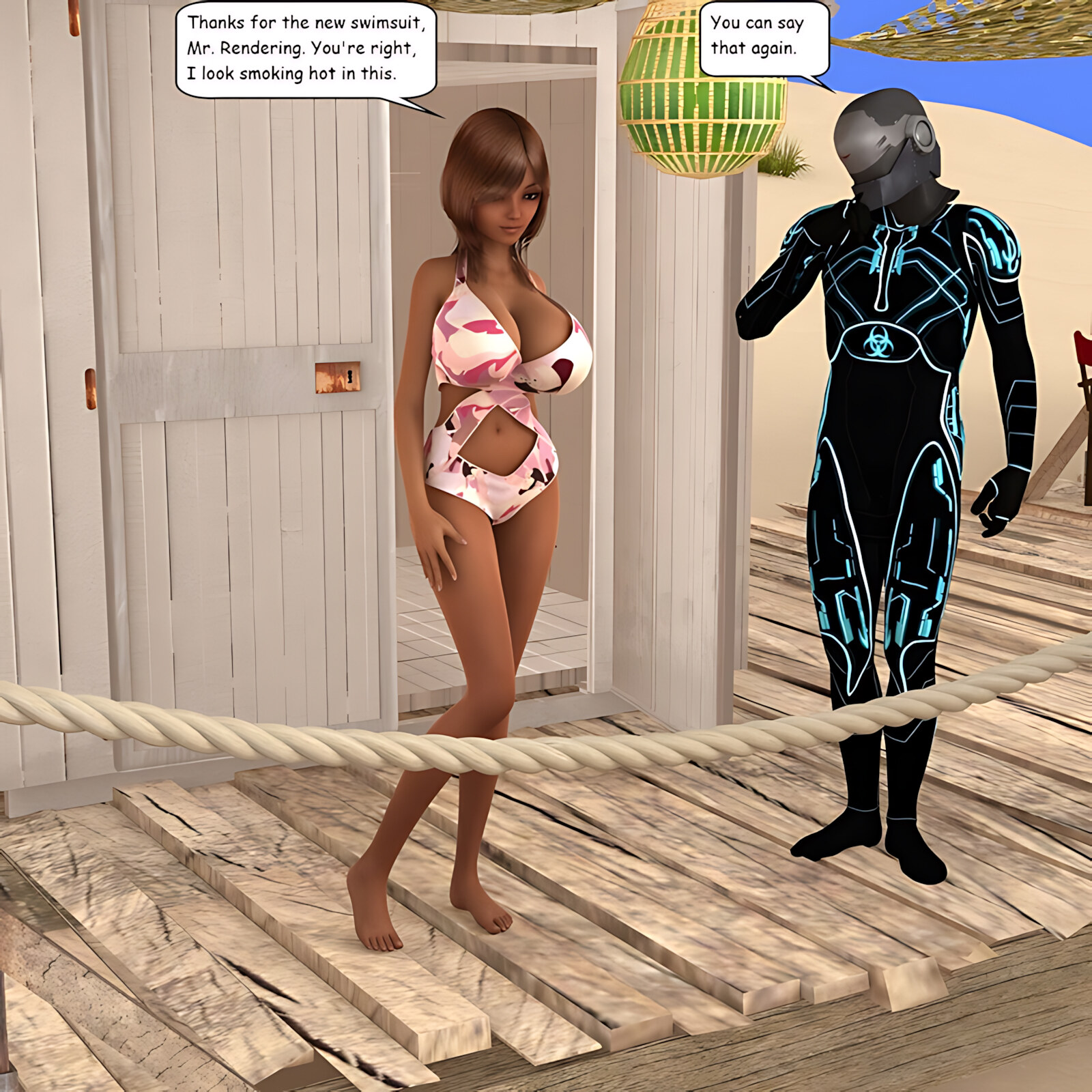 At the Beach [Mike Rendering], At the Beach, page 1 of 9