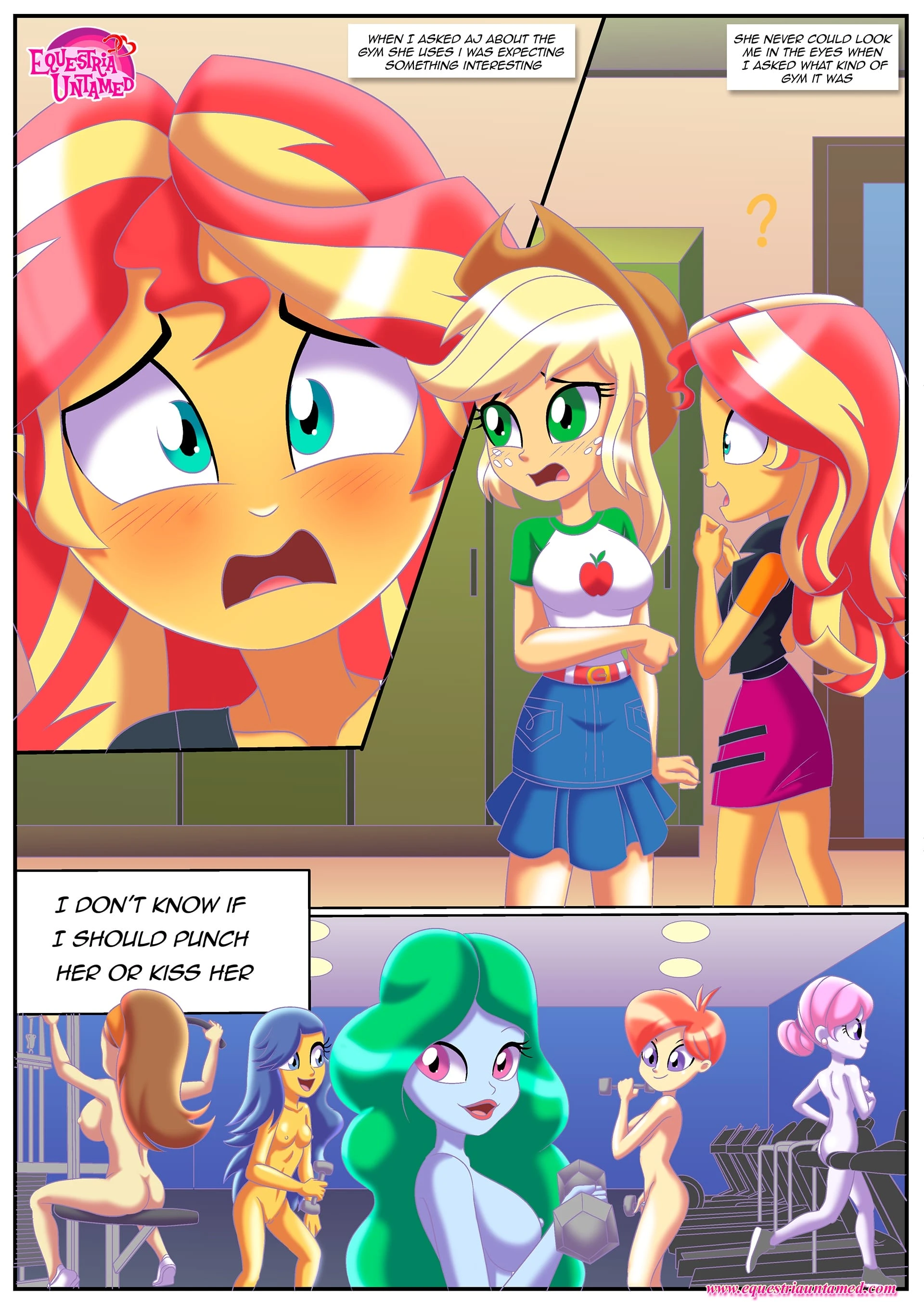 Sunset’s Steamy Workout (Equestria Girls) [PalComix], 1 . Sunset's Steamy Workout - (Equestria Girls) [PalComix], page 2 of 17
