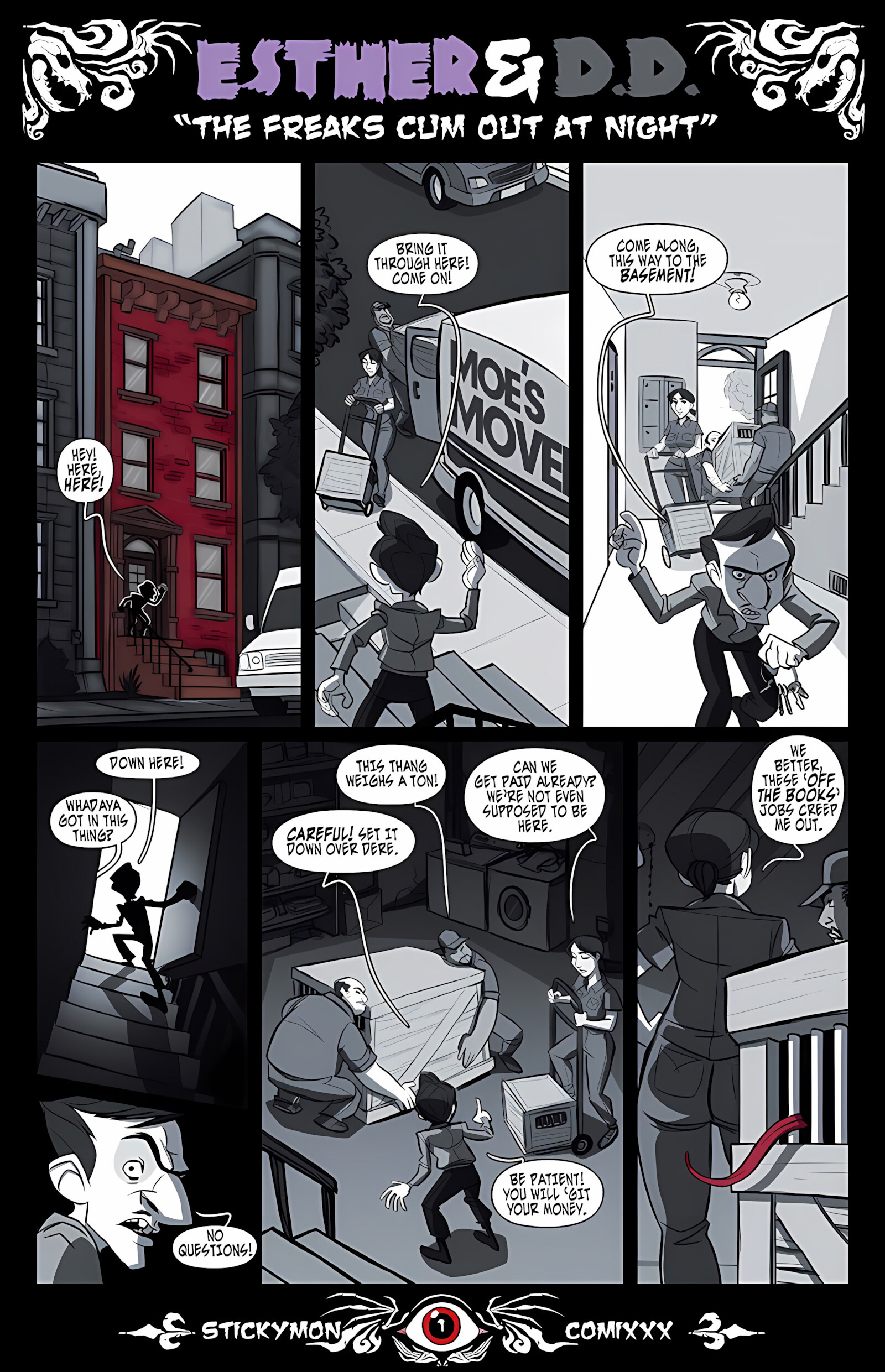 Esther & DD- The Freak Cum Out At Night [Stickymon], Esther & DD- The Freak Cum Out At Night, page 2 of 18