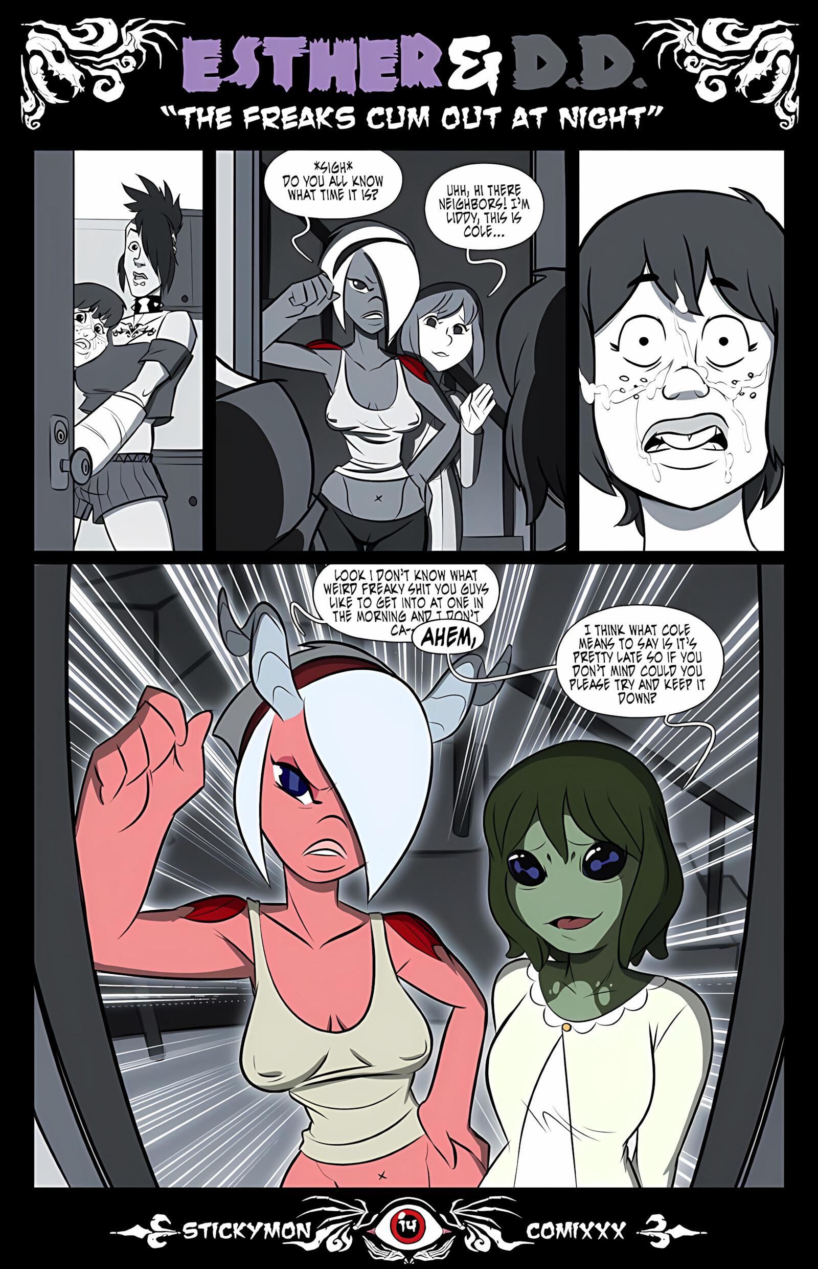 Esther & DD- The Freak Cum Out At Night [Stickymon], Esther & DD- The Freak Cum Out At Night, page 15 of 18