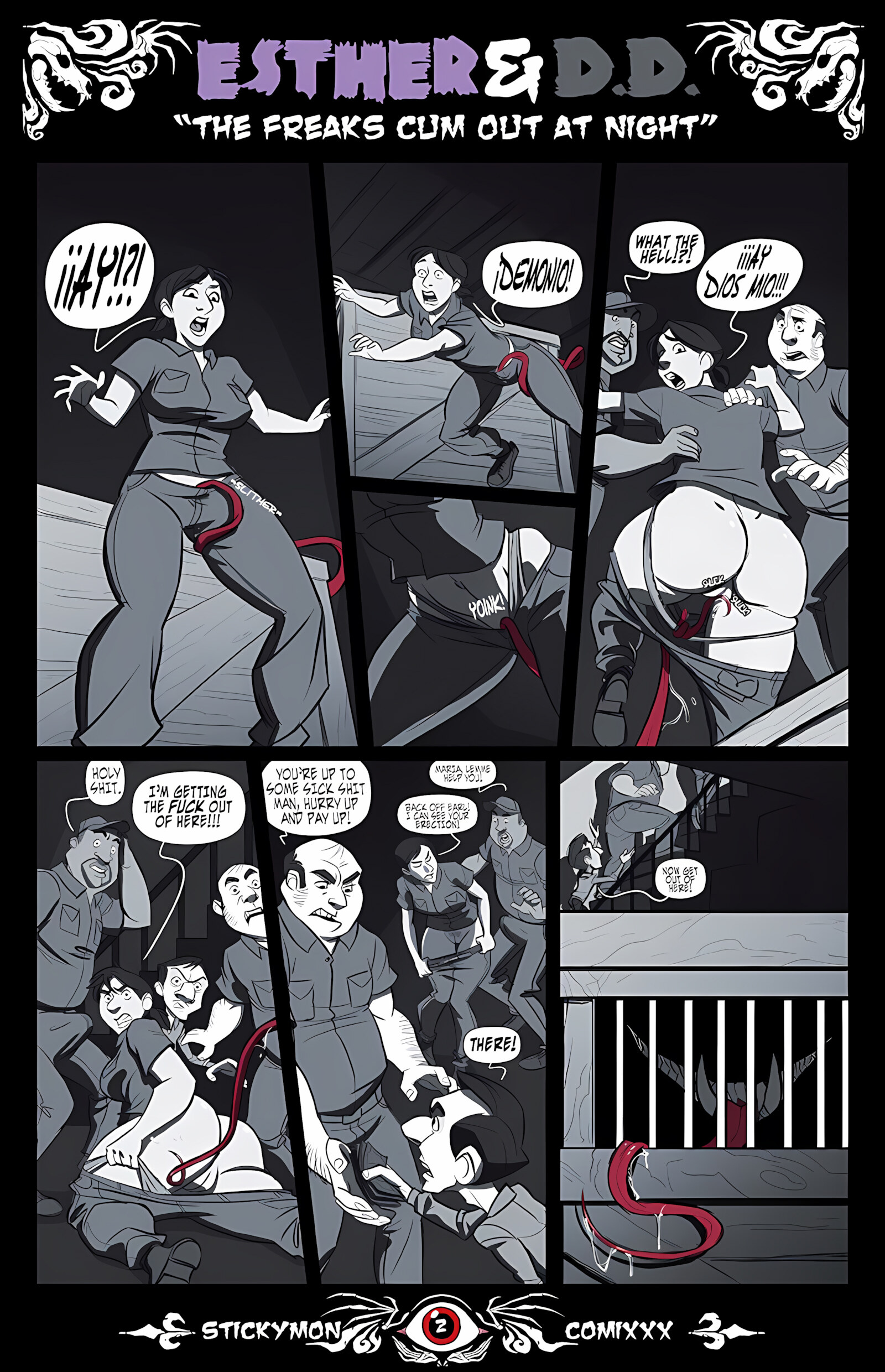 Esther & DD- The Freak Cum Out At Night [Stickymon], Esther & DD- The Freak Cum Out At Night, page 3 of 18