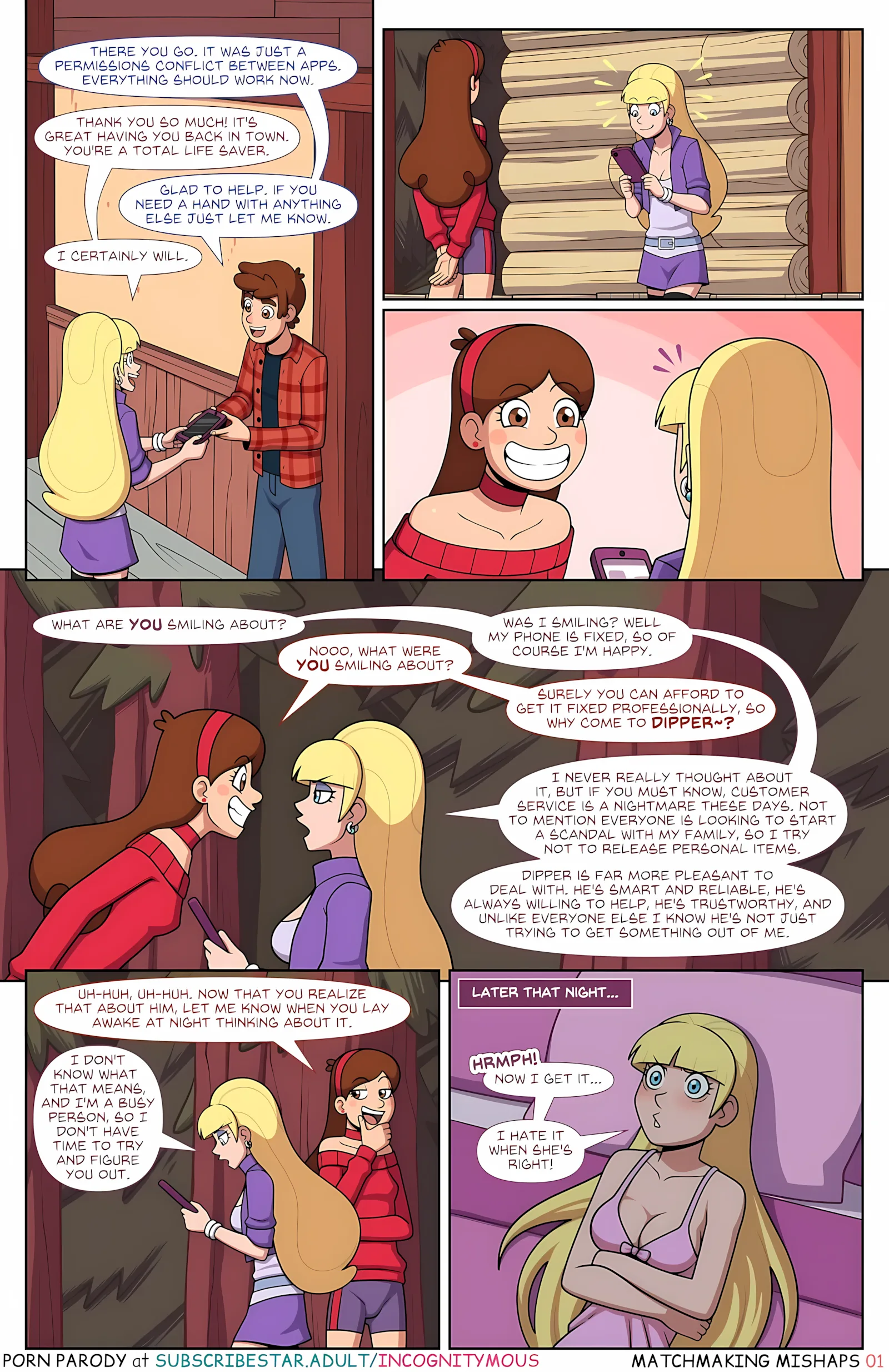 Gravity Falls – Matchmaking Mishaps [Incognitymous], Gravity Falls - Matchmaking Mishaps, page 1 of 57